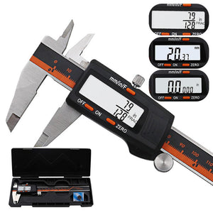 Electronic Digital Caliper Stainless Steel Body with Large LCD Screen