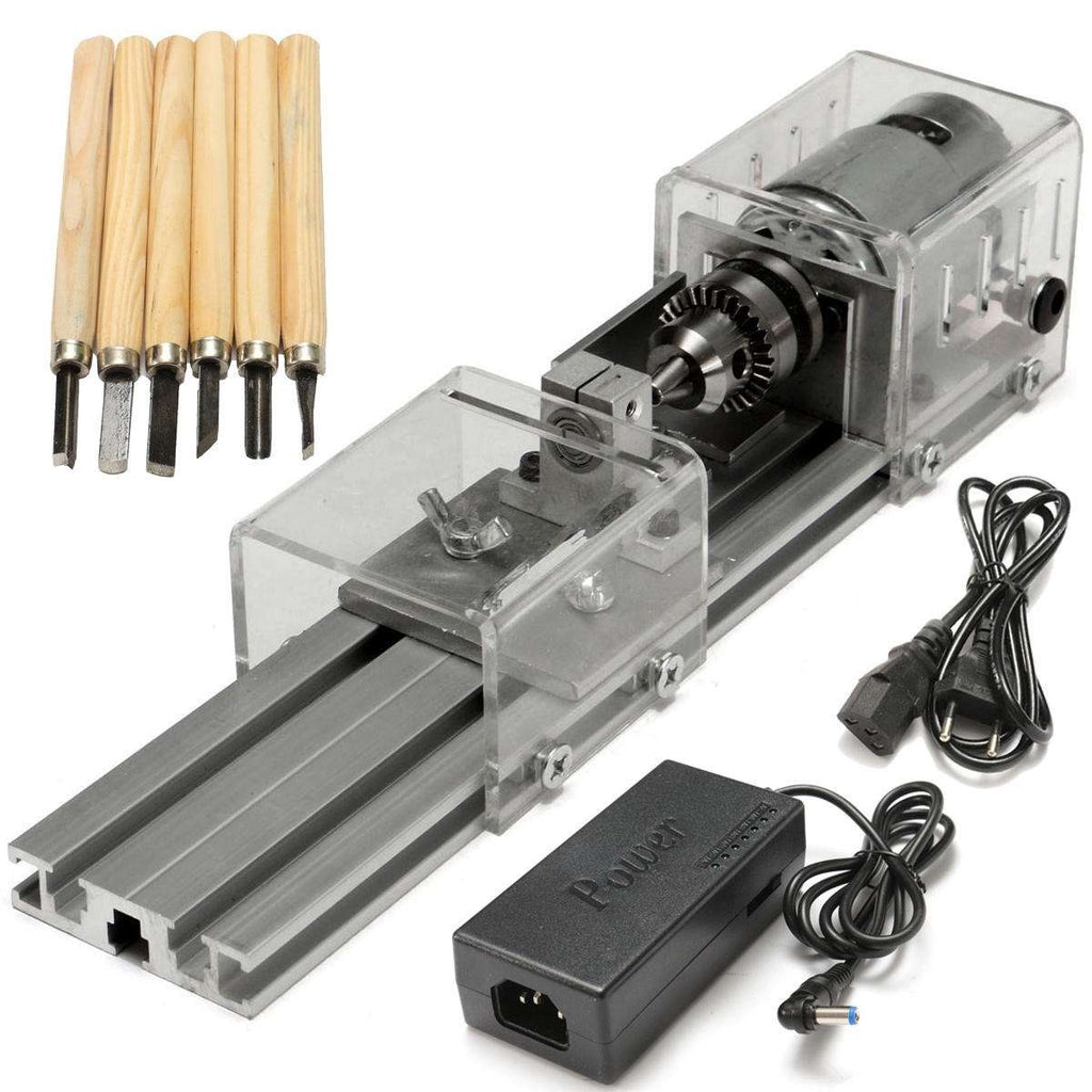 Small wood Lathe, Lathe DIY, Transparent Woodturning Tool, DC 24V 96W